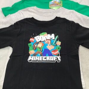 3 New Minecraft  Boys Short Sleeve Tees size 5/6